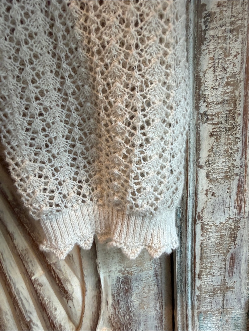 NWOT GAPxDOEN Linen-Blend Pointelle Cardigan  /Chino Beige, XL/ - Picture 7 of 12